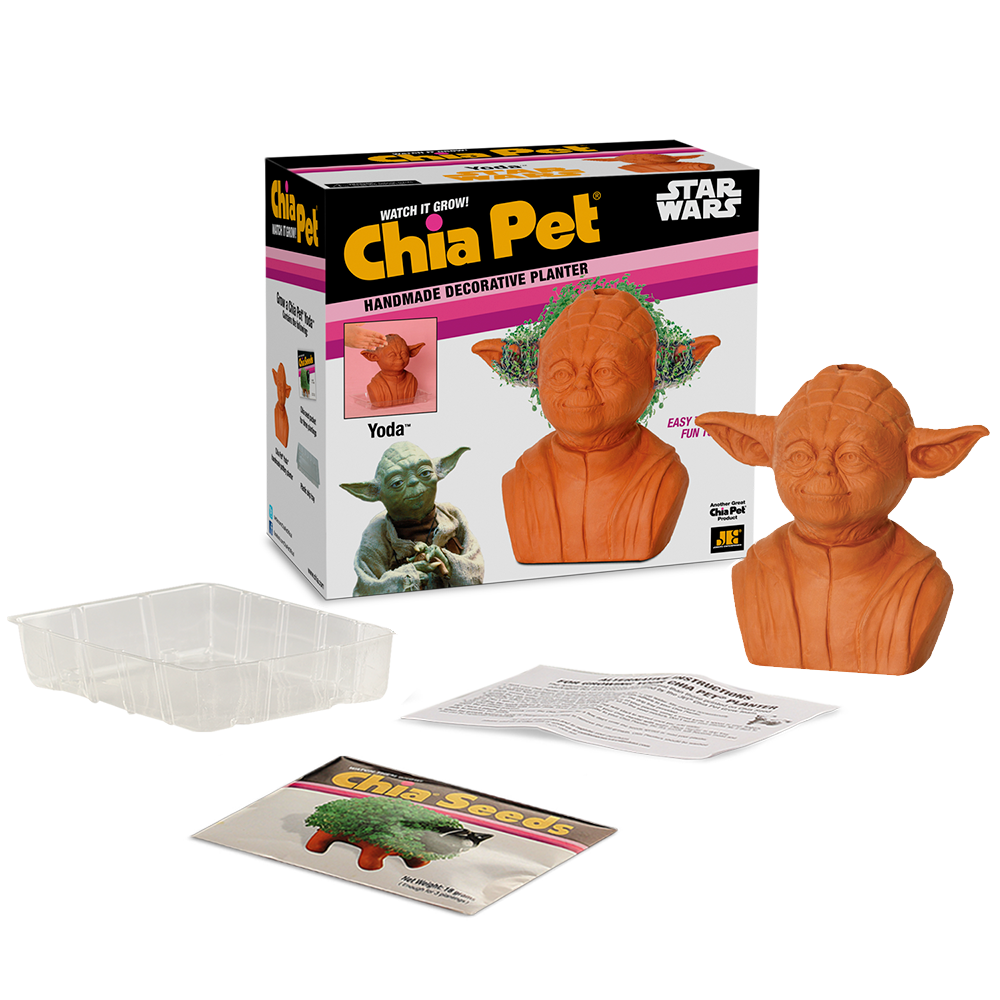 Star Wars™ Yoda Chia Pet® with box, drip tray, seed packet, and instructions