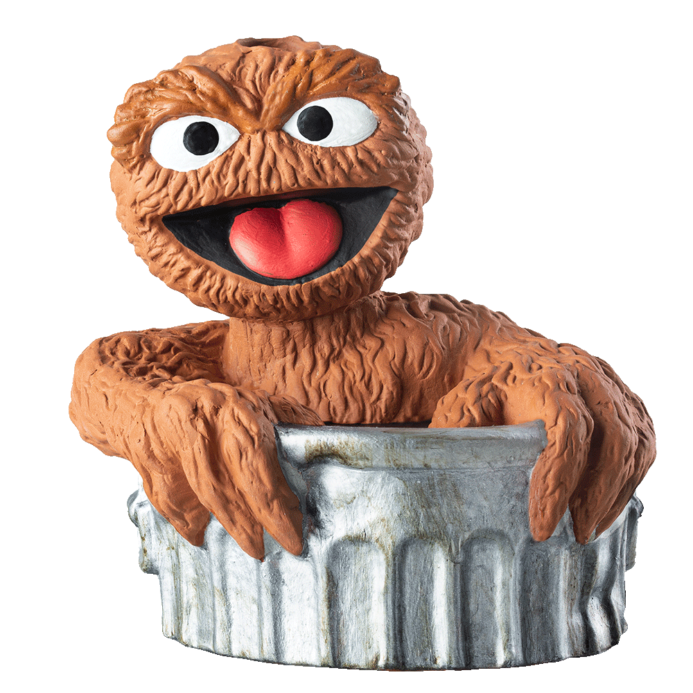 Animation of the Oscar the Grouch Chia Pet growing